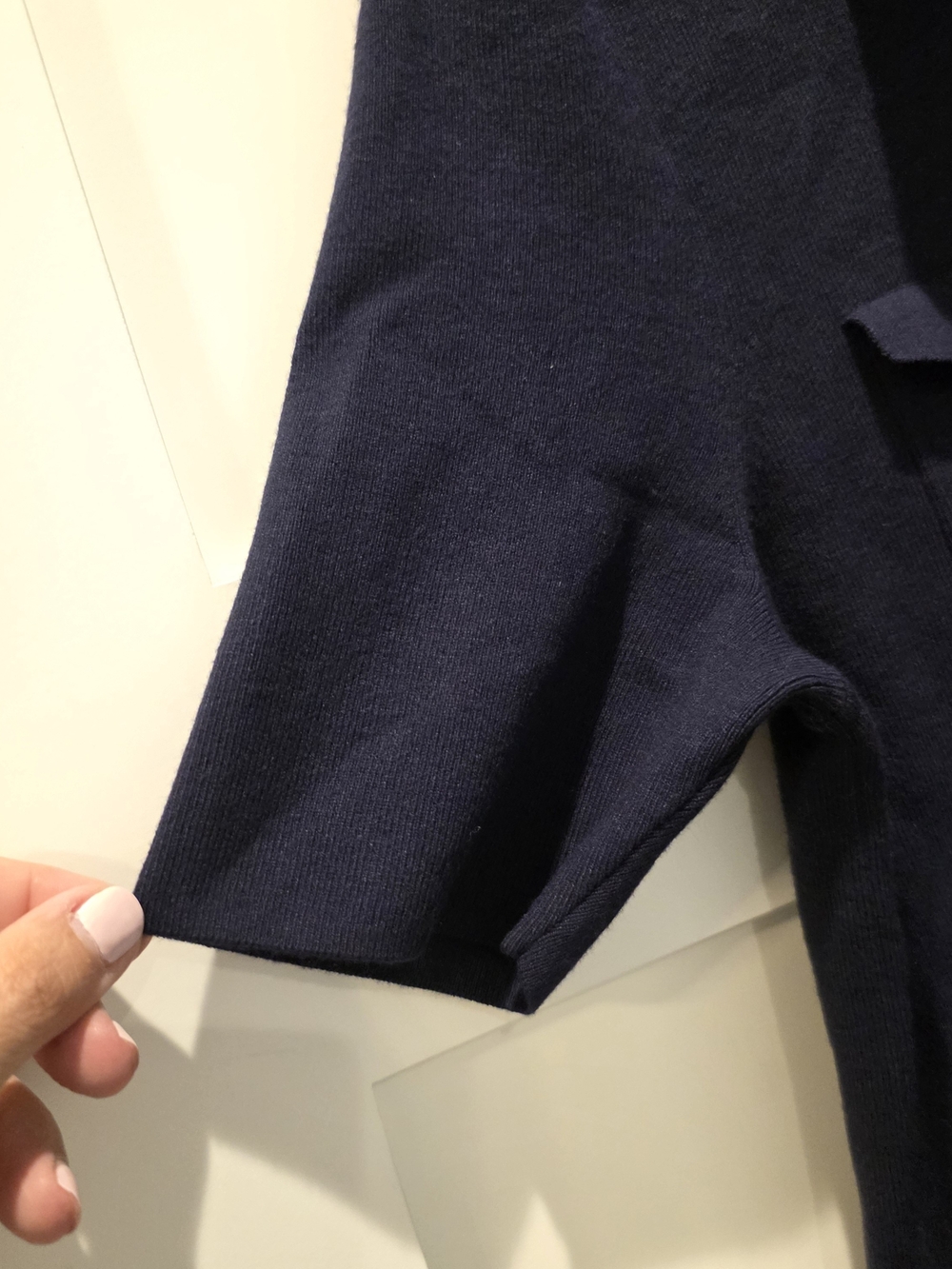 & OTHER STORIES Fitted Uniform Detail Polo Sweater Women's L Navy Paris Atelier - Picture 9 of 15